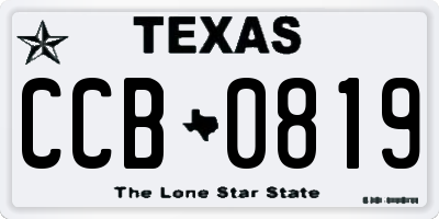 TX license plate CCB0819