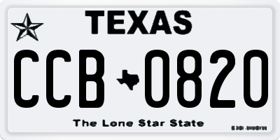 TX license plate CCB0820