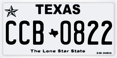 TX license plate CCB0822