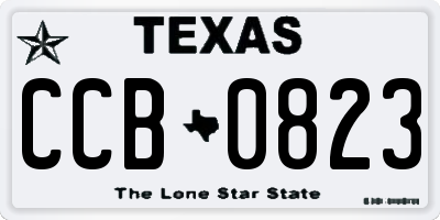 TX license plate CCB0823
