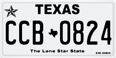 TX license plate CCB0824