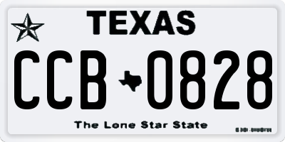 TX license plate CCB0828
