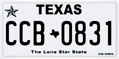 TX license plate CCB0831