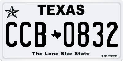 TX license plate CCB0832