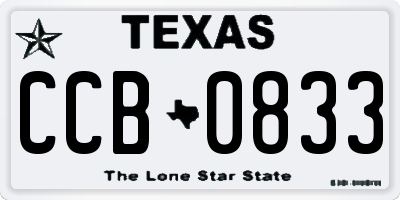 TX license plate CCB0833