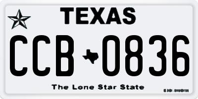 TX license plate CCB0836