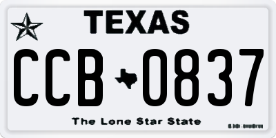 TX license plate CCB0837