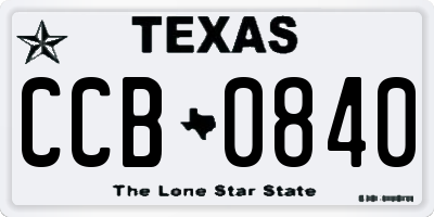 TX license plate CCB0840