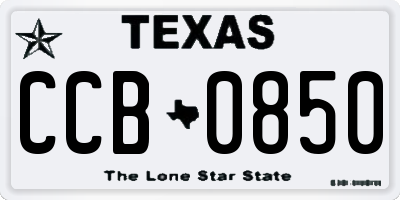 TX license plate CCB0850