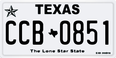 TX license plate CCB0851