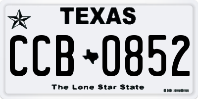 TX license plate CCB0852