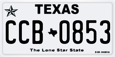TX license plate CCB0853