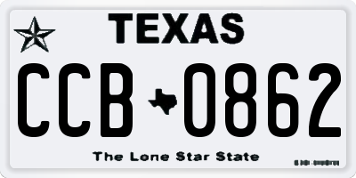 TX license plate CCB0862