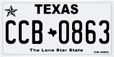 TX license plate CCB0863