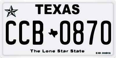 TX license plate CCB0870