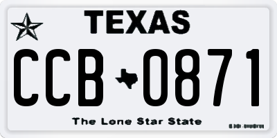 TX license plate CCB0871