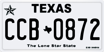 TX license plate CCB0872