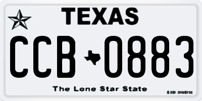 TX license plate CCB0883