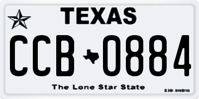 TX license plate CCB0884