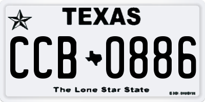 TX license plate CCB0886