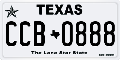 TX license plate CCB0888