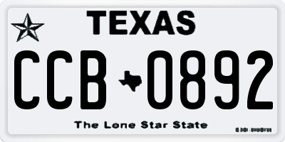 TX license plate CCB0892