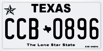 TX license plate CCB0896