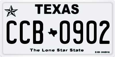 TX license plate CCB0902