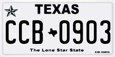 TX license plate CCB0903