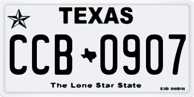 TX license plate CCB0907