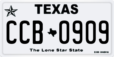 TX license plate CCB0909