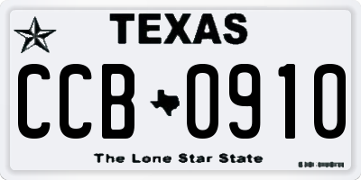TX license plate CCB0910