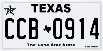 TX license plate CCB0914