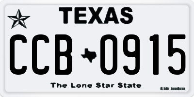 TX license plate CCB0915