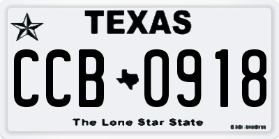 TX license plate CCB0918