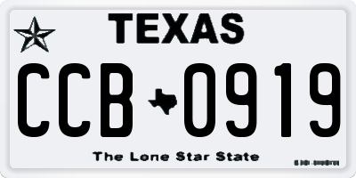 TX license plate CCB0919