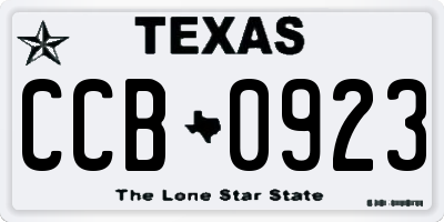 TX license plate CCB0923