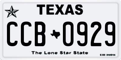 TX license plate CCB0929