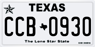 TX license plate CCB0930