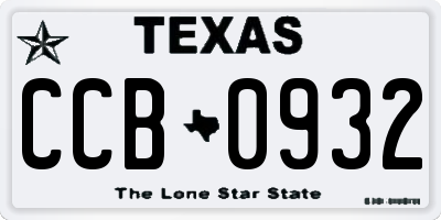 TX license plate CCB0932