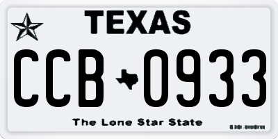 TX license plate CCB0933