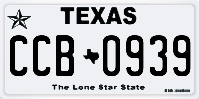 TX license plate CCB0939