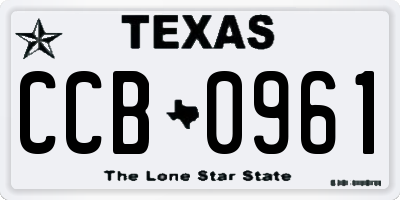 TX license plate CCB0961