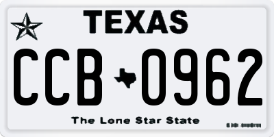 TX license plate CCB0962