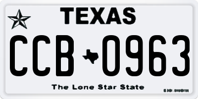 TX license plate CCB0963