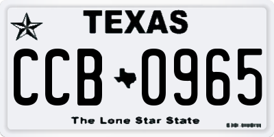 TX license plate CCB0965