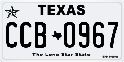 TX license plate CCB0967