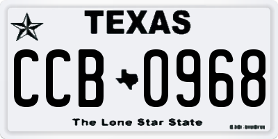 TX license plate CCB0968