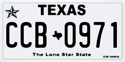 TX license plate CCB0971