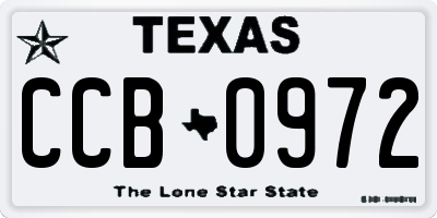 TX license plate CCB0972
